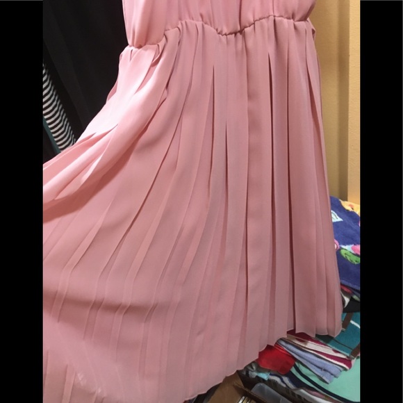 Vintage 1980s Rose pink homemade pleated skirt dress - Picture 4 of 6